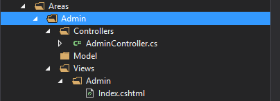 ایجاد area در asp.net core