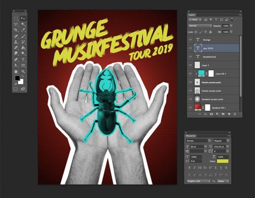 آموزش طراحی پوستر فستیوال موسیقی