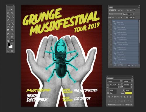 آموزش طراحی پوستر فستیوال موسیقی