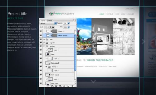 آموزش طراحی سایت نمونه کار در فتوشاپ