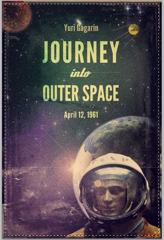 آموزش طراحی پوستر فضایی قدیمی در فتوشاپ