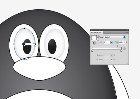 گام دهم آموزش ترسیم یک پنگوئن در ایلوستریتور