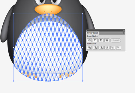 گام بیست و چهارم آموزش ترسیم یک پنگوئن در ایلوستریتور