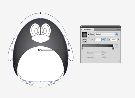 گام نهم آموزش ترسیم یک پنگوئن در ایلوستریتور