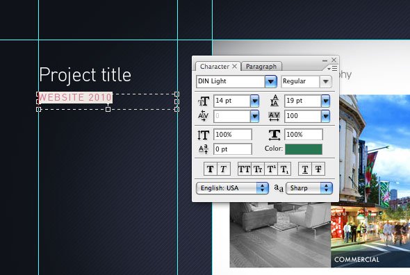 آموزش طراحی سایت نمونه کار در فتوشاپ