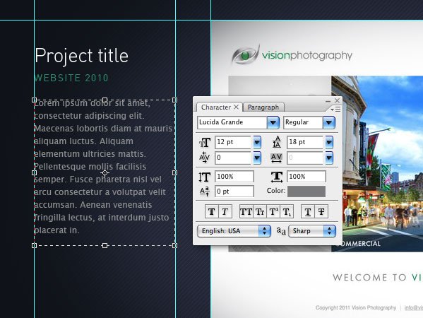 آموزش طراحی سایت نمونه کار در فتوشاپ