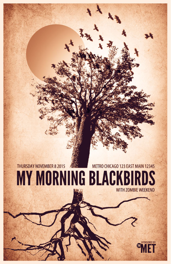 آموزش طراحی پوستر گروه راک